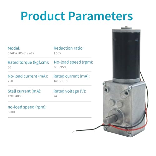 DC 24V Gear Motor 15RPM 50Kg.cm 8mm Single Shaft Self-Locking High Torque Speed Reduction Motor, Reversible Mini Turbine Geared Motor JSX505-31ZY - size: 24v 15rpm