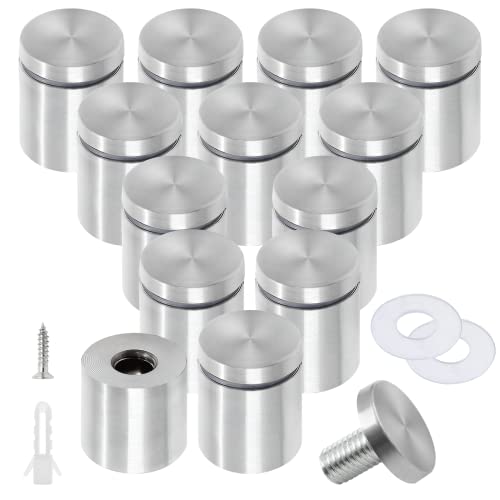Luomorgo Stainless Steel Standoff Screws, 1" x 1-1/5", Silver, 12 Pcs - color: Silver, 12 Pcs, size: 1" x 1-1/5" / 25 x 30mm
