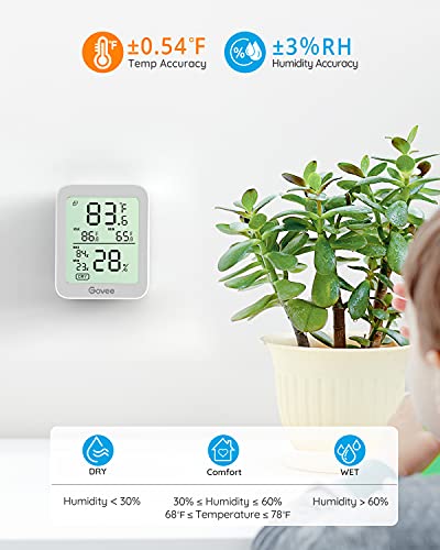 Govee Indoor Hygrometer Thermometer 2Pack H5075 with Bluetooth App Control - color: Grey, size: 2 Pack