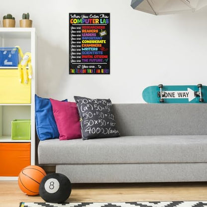 When You Enter Computer Class Poster, 16x24, Classroom Decor, No Frame - color: PC3