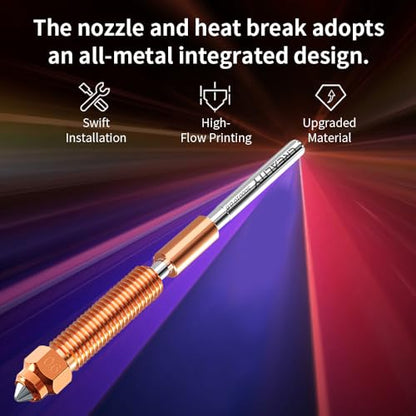 Creality K1 SE Nozzle 0.6mm, Original K1C Unicorn Quick-Swap Nozzle with Titanium Alloy Heat Break, Copper Alloy and Hardened Steel for Creality K2 SE/K1/K1 Max/Ender 3 V3 SE KE/3 V3 Plus 3D Printers - size: 0.6mm