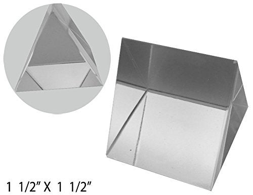 MAXIMIZE 1.5" x 1.5" (38mm x 38mm) Optical Glass Triangular Prism | Demonstrates Refraction & Dispersion | Premium Quality for Educational, Photography & Artistic Use - style: Triangular Prism - 1.5" x 1.5"