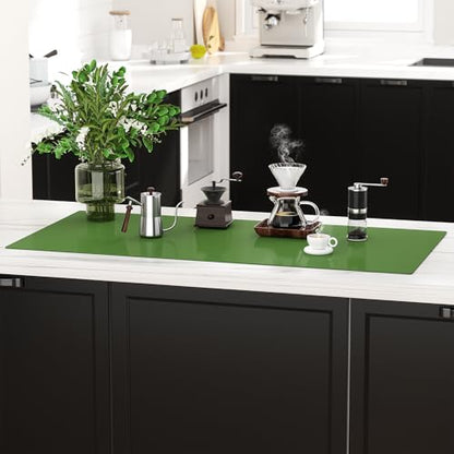Quality Silicone Table Mat 47x24 Inch - High Heat Resistant (Lab Tested 482°F), Non-Slip Oil-Resistant Surface for Baking & DIY | Waterproof & Easy Clean (Green) - color: Green