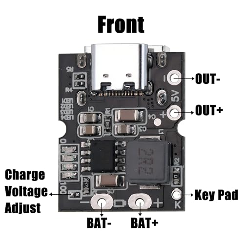 5Pcs Type-C 5V 2A Lithium Charger Boost Power Module with LED