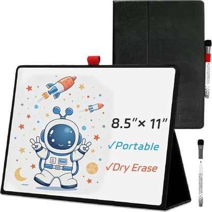 8.5" x 11" Portable White Board Dry Erase with Folding-Stand (Black) - color: 8.5"×11" - Black