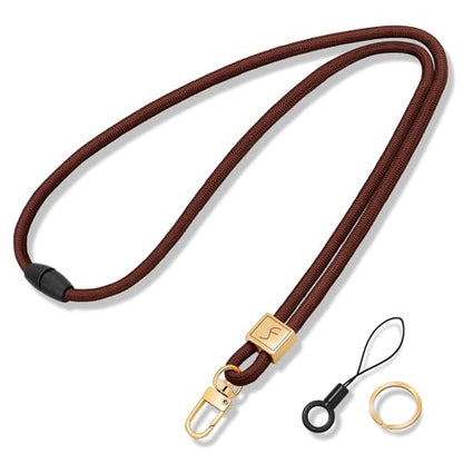Fishent Lanyard, Cute Neck Lanyards for Keys ID Badges Holder, Keychain Key Teacher Lanyard with Safety Breakaway Buckle for Women Men, Dark Brown - color: Dark Brown