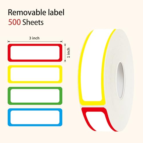 500 PCS Removable Labels 1x 3 inch Colored Removable Freezer Labels Water Oil Resistant with Perforation Line - color: Multicolor, size: 1 x 3 Inch