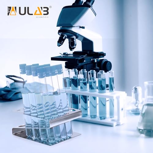 ULAB Stainless Steel Test Tube Racks, Suitable for Tubes of Dia. ≤16mm, Z Shape, 25 Holes, 5×5, Pack of 2, UTR1007 - color: 2*25holes Steel