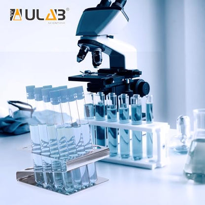 ULAB Stainless Steel Test Tube Racks, Suitable for Tubes of Dia. ≤16mm, Z Shape, 25 Holes, 5×5, Pack of 2, UTR1007 - color: 2*25holes Steel