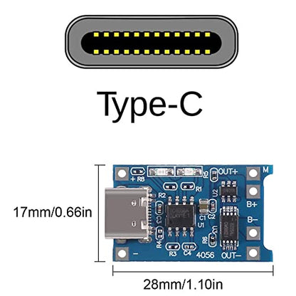 Gebildet 10pcs TP4056 Type-C Input Interface USB 5V 1A 18650 Lithium Battery Charger Module Charging Board with Dual Protection Function - style: E1046-US