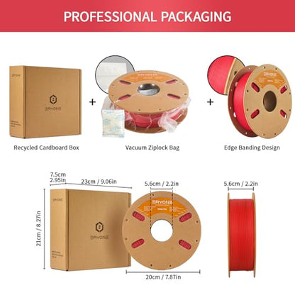 ERYONE Matte 3D Printer PLA Filament 1.75 +/- 0.03mm, Matte Filament PLA 1KG(2.2LBS) Spool, Red - color: Matte Red