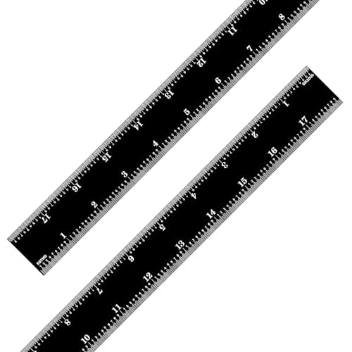 PEC Tools 18" Rigid Metal Ruler, Made from Premium Stainless Steel with Black Chrome Finish, 16R Graduation (1/32", 1/64", 1/50", 1/100"), Easy to Read Machinst Rule for Professionals, Made in USA - color: Black Chrome-Rigid, size: 18"