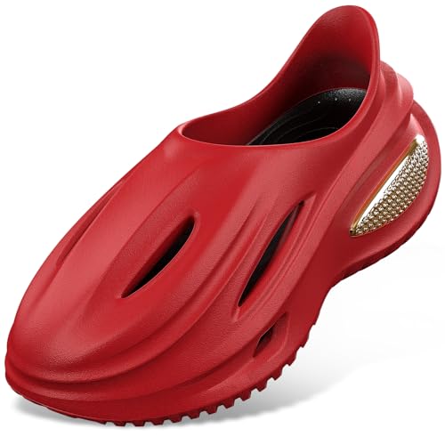Arch Support Clogs for Men Women, Closed Toe EVA Foam Clogs Non-Slip - color: Crimson, size: 11 Women/9.5 Men