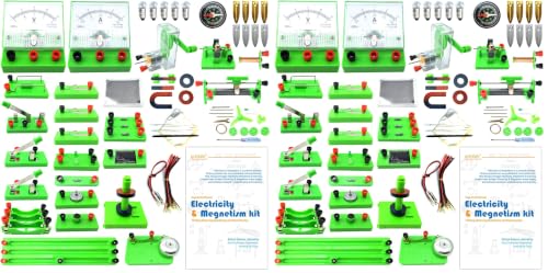 EUDAX School Physics Labs Basic Electricity Discovery Circuit and Magnetism Experiment Kits for High School Students Electromagnetism Elementary Electronics (Pack of 2) - size: Medium (Pack of 2)