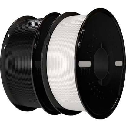 PLA+ Filament 1.75mm White/Black 2KG, Dimension Accuracy +/- 0.02mm - color: Black(1pc)white(1pc)