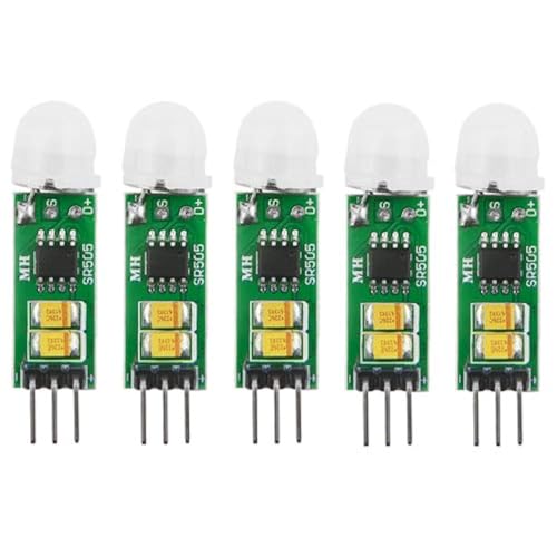 5Pcs HC-SR505 Micro Body Sensing Module PIR Motion Detector Switch Module High Power High Efficiency Digital Measurement for Electronic Practice DIY