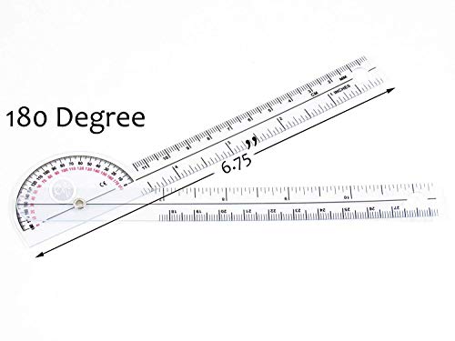 Elite Medical Instruments USA The Original 6 Piece Quality Goniometer Set Plus Measuring Tape - 7 Pieces Total EGM-431