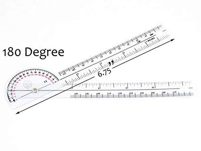Elite Medical Instruments USA The Original 6 Piece Quality Goniometer Set Plus Measuring Tape - 7 Pieces Total EGM-431