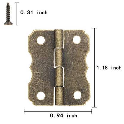 40Pcs Mini Bronze Engraved Hinges for Craft & Wooden Jewelry Boxes - color: K62
