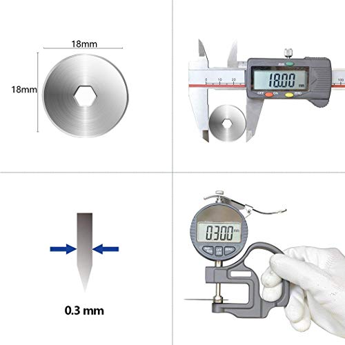 SOMOLUX 18mm Rotary Cutter Refill Blades 5 Pcs for OLFA Rotary Circle Cutter, Fiskars Replace Blades for Crafts Quilting Scrapbooking Sewing - color: 18mm Rotary Blade