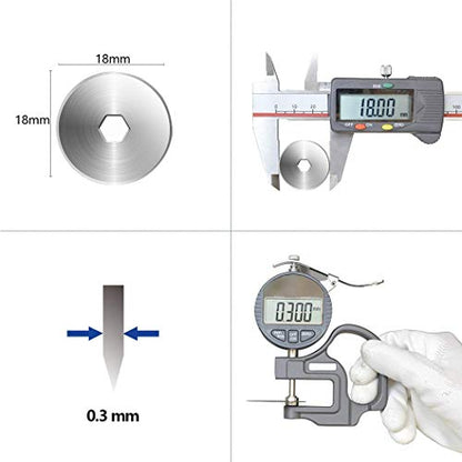 SOMOLUX 18mm Rotary Cutter Refill Blades 5 Pcs for OLFA Rotary Circle Cutter, Fiskars Replace Blades for Crafts Quilting Scrapbooking Sewing - color: 18mm Rotary Blade