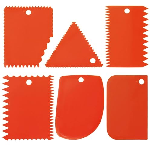 LRONG 6PCS Pottery Tools Plastic Clay Scraper Set Scraping Handle Carved Soft Clay Sculpture Knife Industrial Clay Scraper Sculpture Tool (Orange) - color: orange