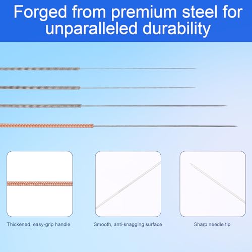 3D Printer Nozzle Cleaning Kit, 60 Stainless Steel Nozzle Cleaner Needles & 6 Protective Tubes Unclog Tool for Creality Ender 3/Ender 3 V2/5 K1 CR-10 MK8 V6 (0.2/0.3/0.4/0.5mm Diameter)
