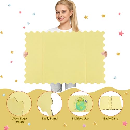 Mooliwe 4 Pack 24" x 16" Trifold Poster Board Scalloped, Pastel - color: Pastel, size: 24" X 16"