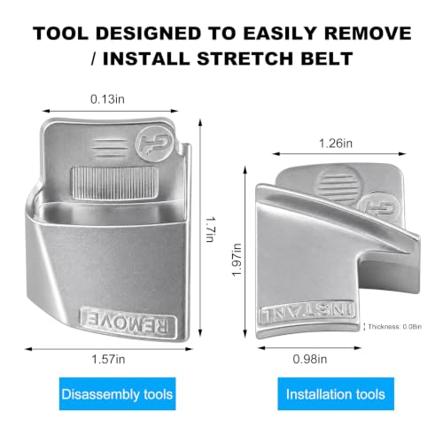 povtii 2 PCS Stretch Belt Mate Kit, Stretch Belt Remover Installer Tool Set, Stretch Belt Tool for Car Truck Trolley Cart and Other Vehicle, Universal Tool Car Accessories