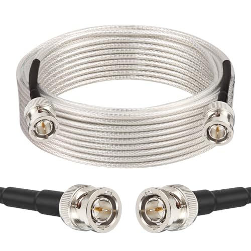XRDS -RF SDI Cable 35FT, Flexible 3G/6G HD-SDI Cables, 75 Ohm RG179 Extension Cable with Heavy Duty BNC to BNC Male Connector for Surveillance Camera System Cables CCTV/DVR/TV - color: Silver, size: 35 FT