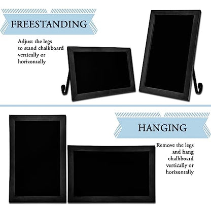 11"x17" Tabletop Chalkboard Sign with Stand - Black - color: Black, size: 11"W x 17"H