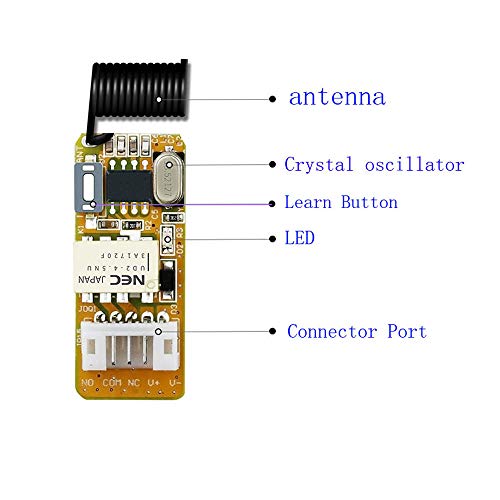 Micro Wireless Relay Switch, Momentary 433MHz RF DC 3.3-12V 5V - color: Mometary 433MHz