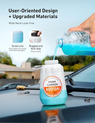 AstroAI Foam Cannon for Pressure Washer with 1/4" Quick Connect Plug, 1 L - size: 1 L Bottle,WITHOUT Tips