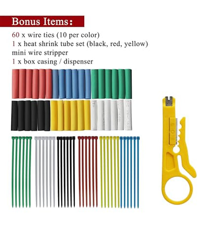 XINWANG 28AWG Hook Up Wire Kit, 6 Colors, 65.62FT Each - size: 28AWG (0.08 mm² / 20 M) - PVC