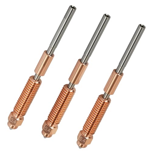 3PCS 0.4mm Unicorn Nozzle for Creality K1/K1 Max/Ender 3 V3/V3 Plus/K1C/ K1 SE /K2 SE– Quick-Swap Hotend Nozzle with Titanium Heatbreak, Hardened Steel Tip - size: 0.4MM*3