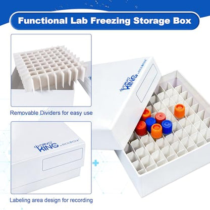 81-well Cryo Boxes, Plastic Coating, 2 Inch Height, Case of 20 - size: 2 in,81-well