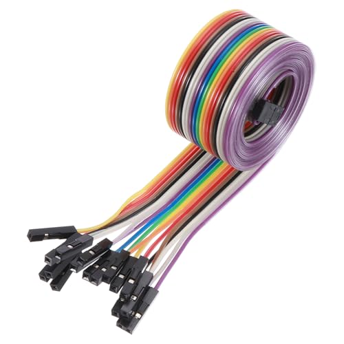 MECCANIXITY 1 Pcs IDC Rainbow Wire Flat Ribbon Cable FC-Female to 18P 39.3 Inch Length 2.54mm Pitch Breadboard Jumper Wires for Electronic Projects - size: 39.3 Inch, style: 18 Pin