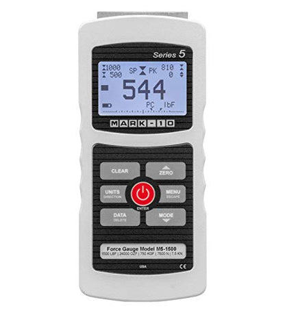 Mark-10 M5-750 Series M5 Digital Force Gauge, 750 lbF Capacity - size: 750 lbF / 3,750 N