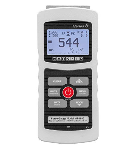 Mark-10 M5-2000 Series M5 Digital Force Gauge, 2000 lbF Capacity - size: 2,000 lbF / 10,000 N