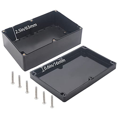 Watertight Junction Box, IP67 Waterproof Project Box Durable ABS Plastic Electronic Enclosure Case for DIY Electrical Project Black 9.06" x 5.91" x 3.35"(230 x 150 x 85 mm) - size: 9.06" x 5.91" x 3.35"