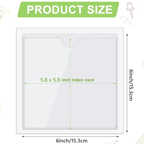 Outus 100 Pcs Index Card Pockets, 6 x 6 Inch Clear Self Adhesive Pocket - size: 6 x 6 Inch