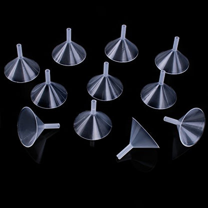 Super Z Outlet Small Clear Plastic Mini Funnels for Arts & Crafts Supplies - Pack of 12