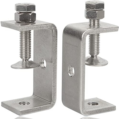 Heavy Duty Stainless Steel C Clamps 2 1/2 Inch for WoodWorking, Small U Clamps for Mounting, Mini Desk Clamps with Stable Wide Jaw Opening & Protective Pads/I-Beam Design (2pcs) - color: 2 9/16 In-2pcs-65mm
