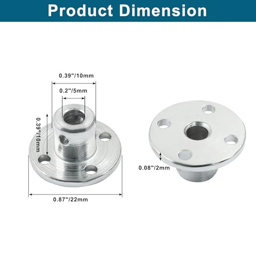Luomorgo Metal Flange Shaft Coupling, 5mm/3/16 inch, 4 Pcs - size: 5mm