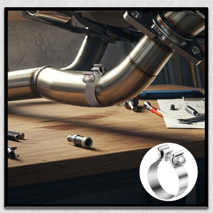 2 Pcs 2.5 Inch Muffler Clamp, 2 1/2" Narrow Band Muffler Clamp Stainless Steel for Pipes and System Repair - size: 2.5 Inch