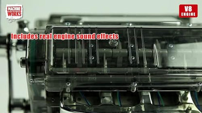 Machine Works Build Your Own V8 Engine Toy - Replica Model Building Kit - Features Augmented Reality, Sounds and Illumination, 4 Modes, 250+ Pieces, 14+ Years - style: V8 Engine