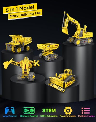 okk STEM Robot Toys for Kids 8-12, 5-in-1 RC Programmable Building Toy Kit
