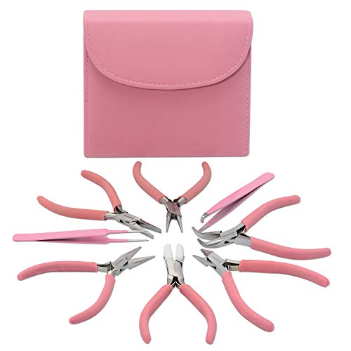 The Beadsmith Fashion Color Pliers, Jewelry Making Supply Set of 8 - color: Bubblegum