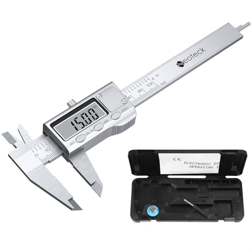 Neoteck 4 inch/100mm Digital Caliper, Stainless Steel Metal Mini Caliper