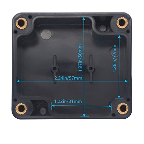 Junction Box, Zulkit Project Box IP65 Waterproof Outdoor Box ABS Plastic Electrical Boxes Electronic Enclosure Black 2.48 x 2.28 x 1.38 inch (63 x 58 x 35mm) - size: 2.48" x 2.28'' x 1.38''(Pack of 1)